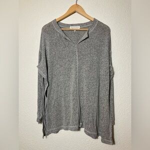 Live Love Lounge Karen Neuburger XL gray heather lounge shirt open sides